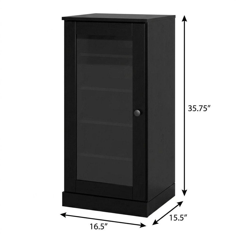 Black Ten Pair Solid WoodShoe Storage Cabinet