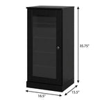 Black Ten Pair Solid WoodShoe Storage Cabinet
