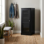 Black Ten Pair Solid WoodShoe Storage Cabinet