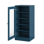 Teal Blue Ten Pair Solid WoodShoe Storage Cabinet