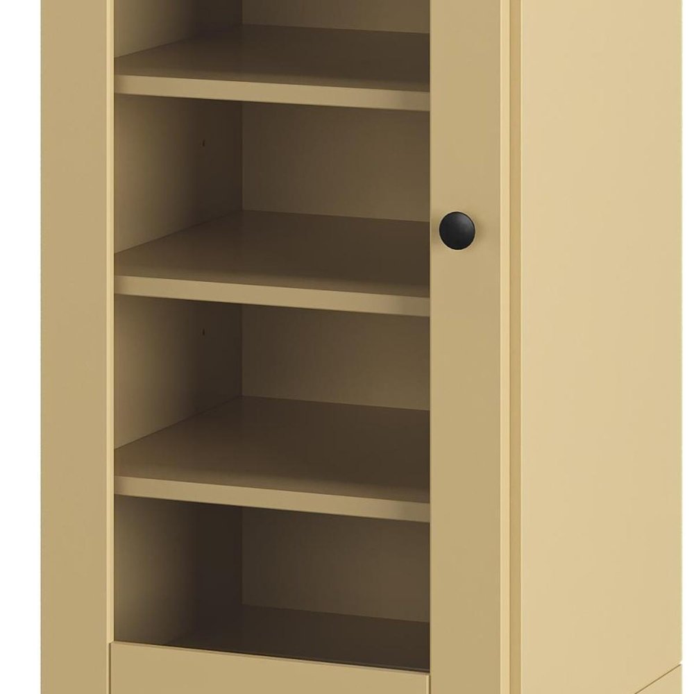 Yellow Ten Pair Solid WoodShoe Storage Cabinet