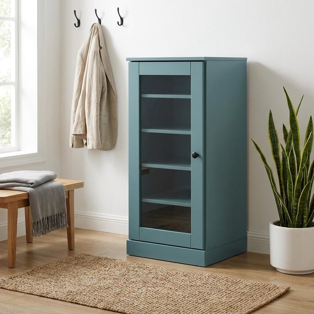 Aqua Ten Pair Solid WoodShoe Storage Cabinet