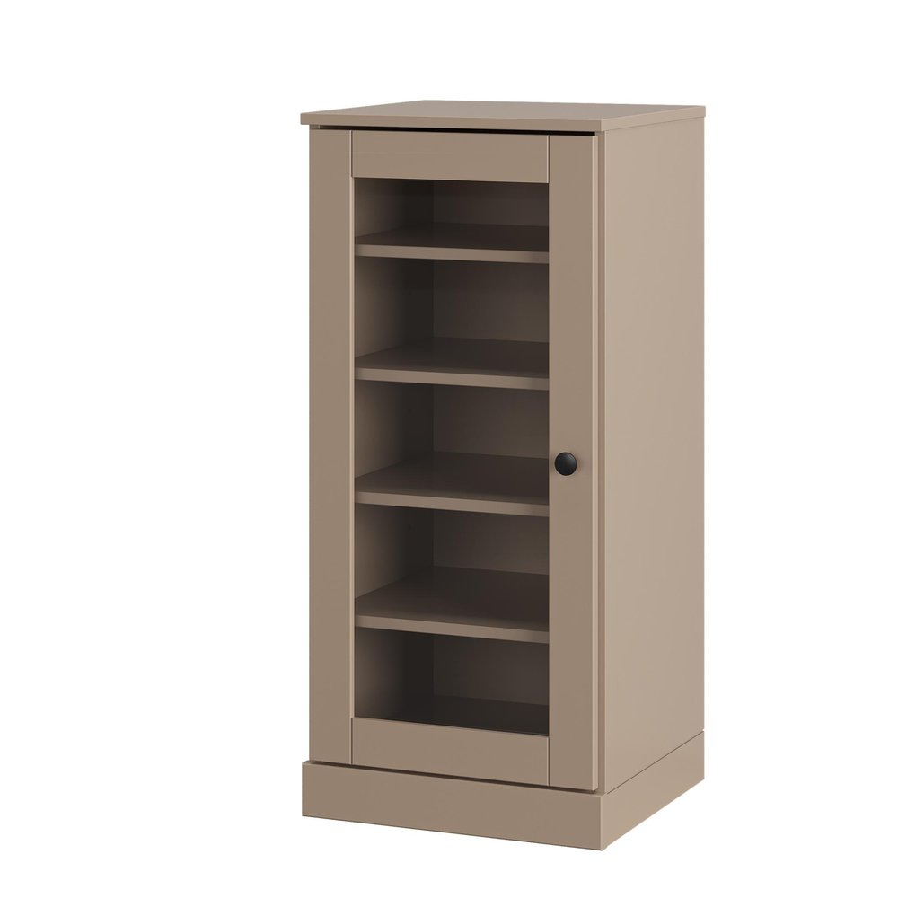 Beige Ten Pair Solid WoodShoe Storage Cabinet