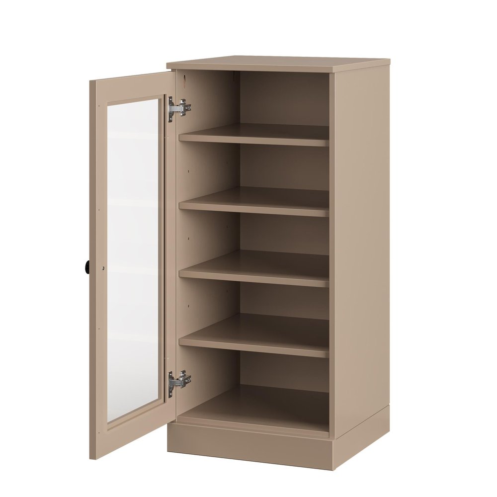 Beige Ten Pair Solid WoodShoe Storage Cabinet