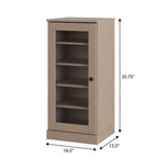 Beige Ten Pair Solid WoodShoe Storage Cabinet