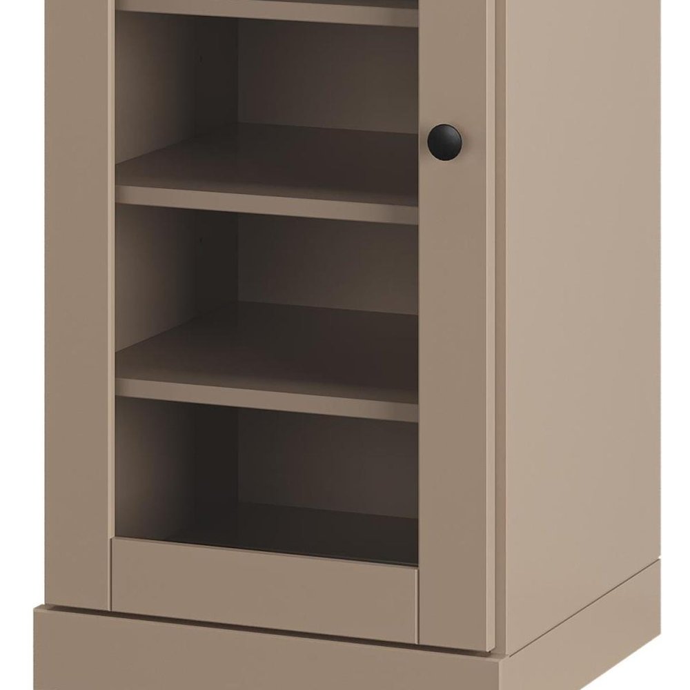 Beige Ten Pair Solid WoodShoe Storage Cabinet