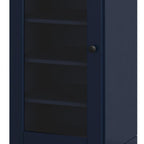 Navy Blue Ten Pair Solid WoodShoe Storage Cabinet