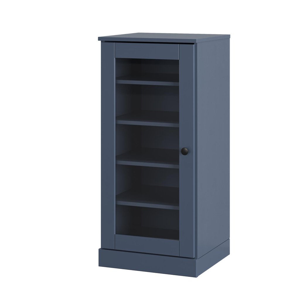 French Blue Ten Pair Solid WoodShoe Storage Cabinet