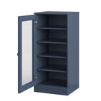 French Blue Ten Pair Solid WoodShoe Storage Cabinet