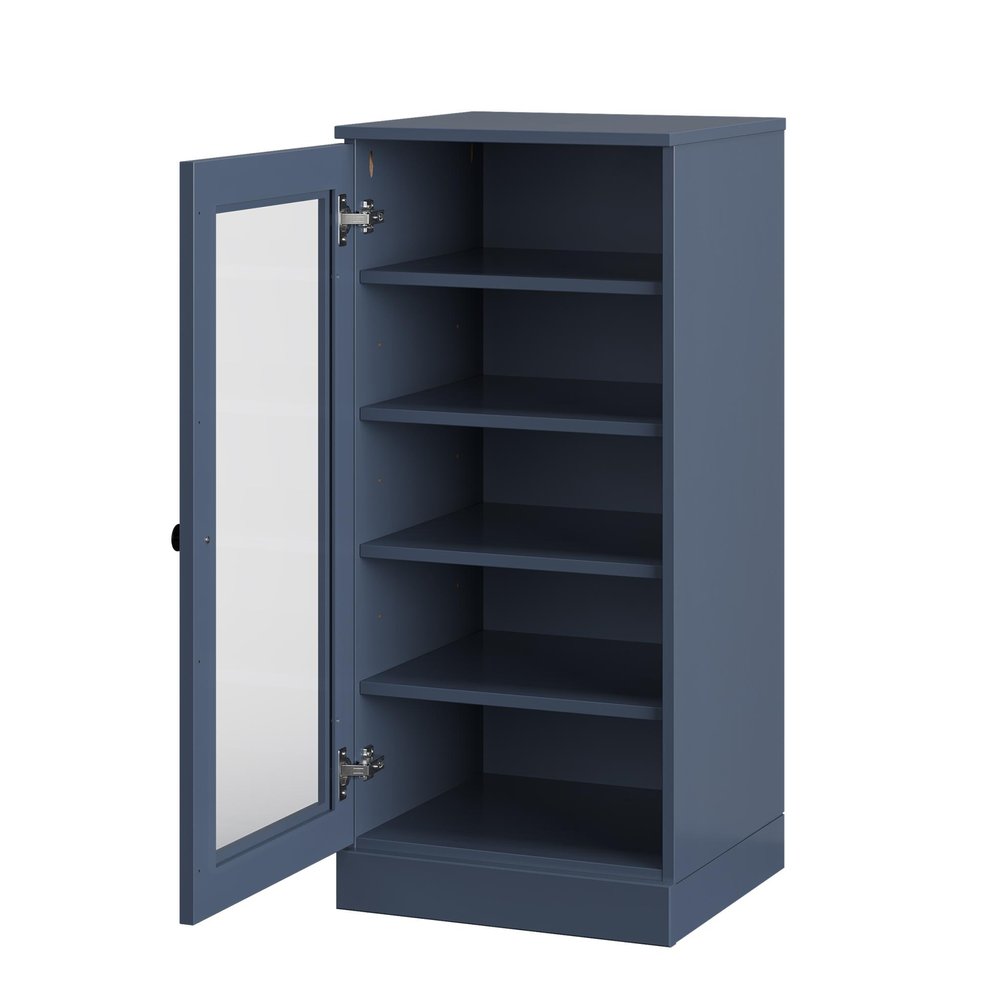 French Blue Ten Pair Solid WoodShoe Storage Cabinet