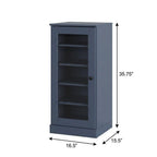 French Blue Ten Pair Solid WoodShoe Storage Cabinet