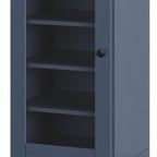 French Blue Ten Pair Solid WoodShoe Storage Cabinet