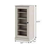 Off White Ten Pair Solid WoodShoe Storage Cabinet