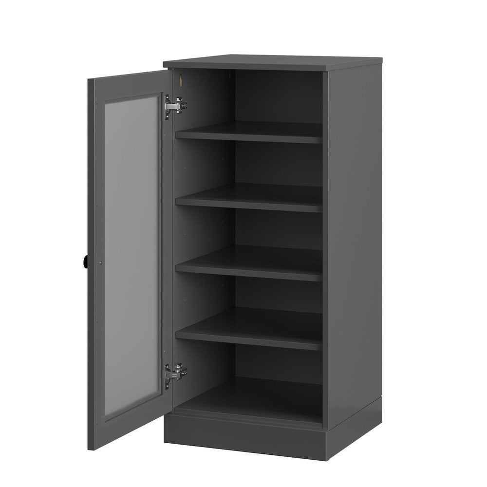 Gray Ten Pair Solid WoodShoe Storage Cabinet