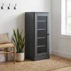 Gray Ten Pair Solid WoodShoe Storage Cabinet
