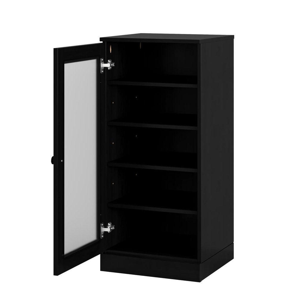 Black Ten Pair Solid WoodShoe Storage Cabinet