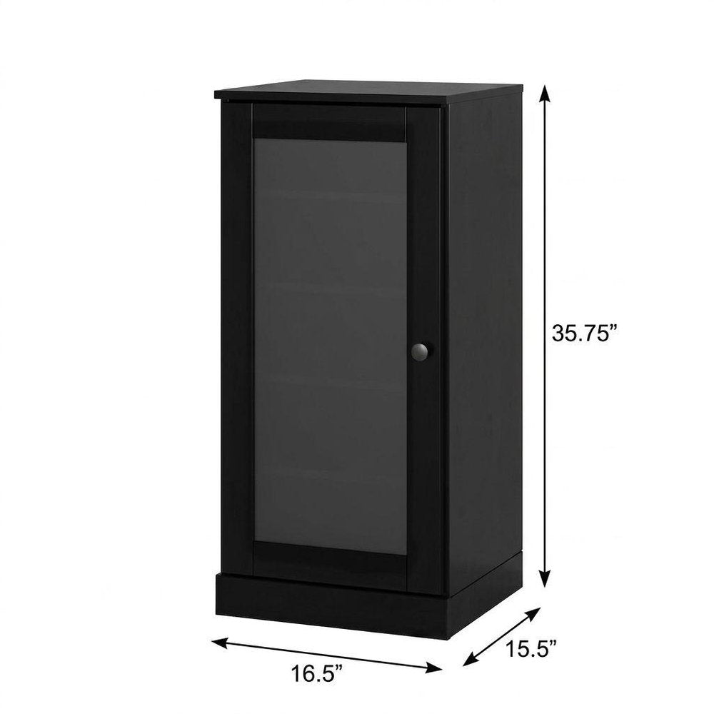 Black Ten Pair Solid WoodShoe Storage Cabinet