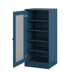 Teal Blue Ten Pair Solid WoodShoe Storage Cabinet