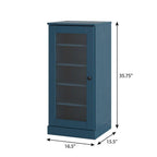 Teal Blue Ten Pair Solid WoodShoe Storage Cabinet