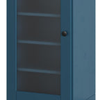 Teal Blue Ten Pair Solid WoodShoe Storage Cabinet