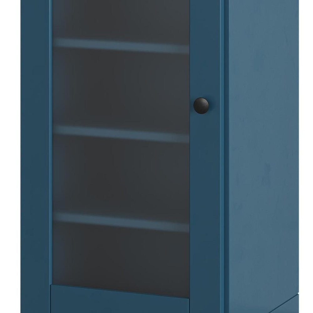 Teal Blue Ten Pair Solid WoodShoe Storage Cabinet