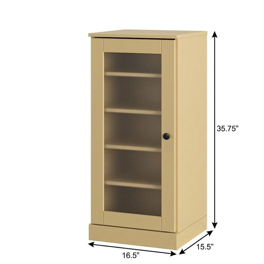 Yellow Ten Pair Solid WoodShoe Storage Cabinet