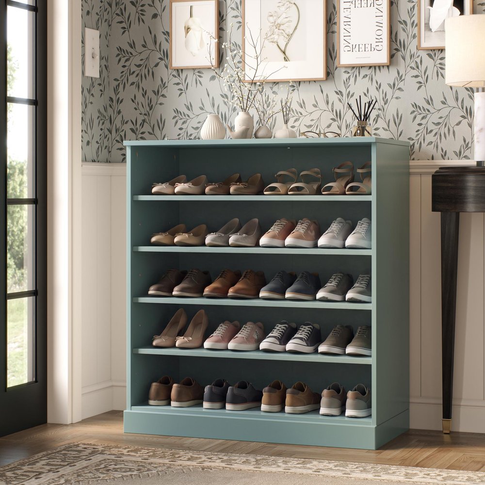 Aqua Twenty Pair Solid WoodShoe Storage Cabinet