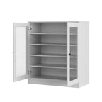 White Twenty Pair Solid WoodShoe Storage Cabinet