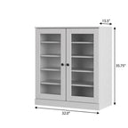 White Twenty Pair Solid WoodShoe Storage Cabinet