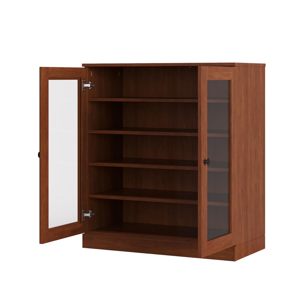 Coffee Twenty Pair Solid WoodShoe Storage Cabinet