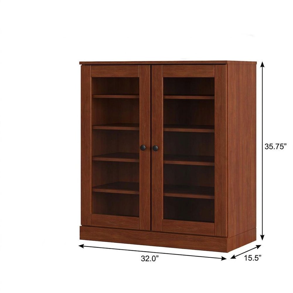 Coffee Twenty Pair Solid WoodShoe Storage Cabinet