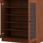 Coffee Twenty Pair Solid WoodShoe Storage Cabinet