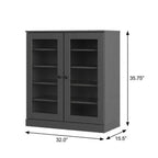 Gray Twenty Pair Solid WoodShoe Storage Cabinet