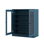 Teal Blue Twenty Pair Solid WoodShoe Storage Cabinet