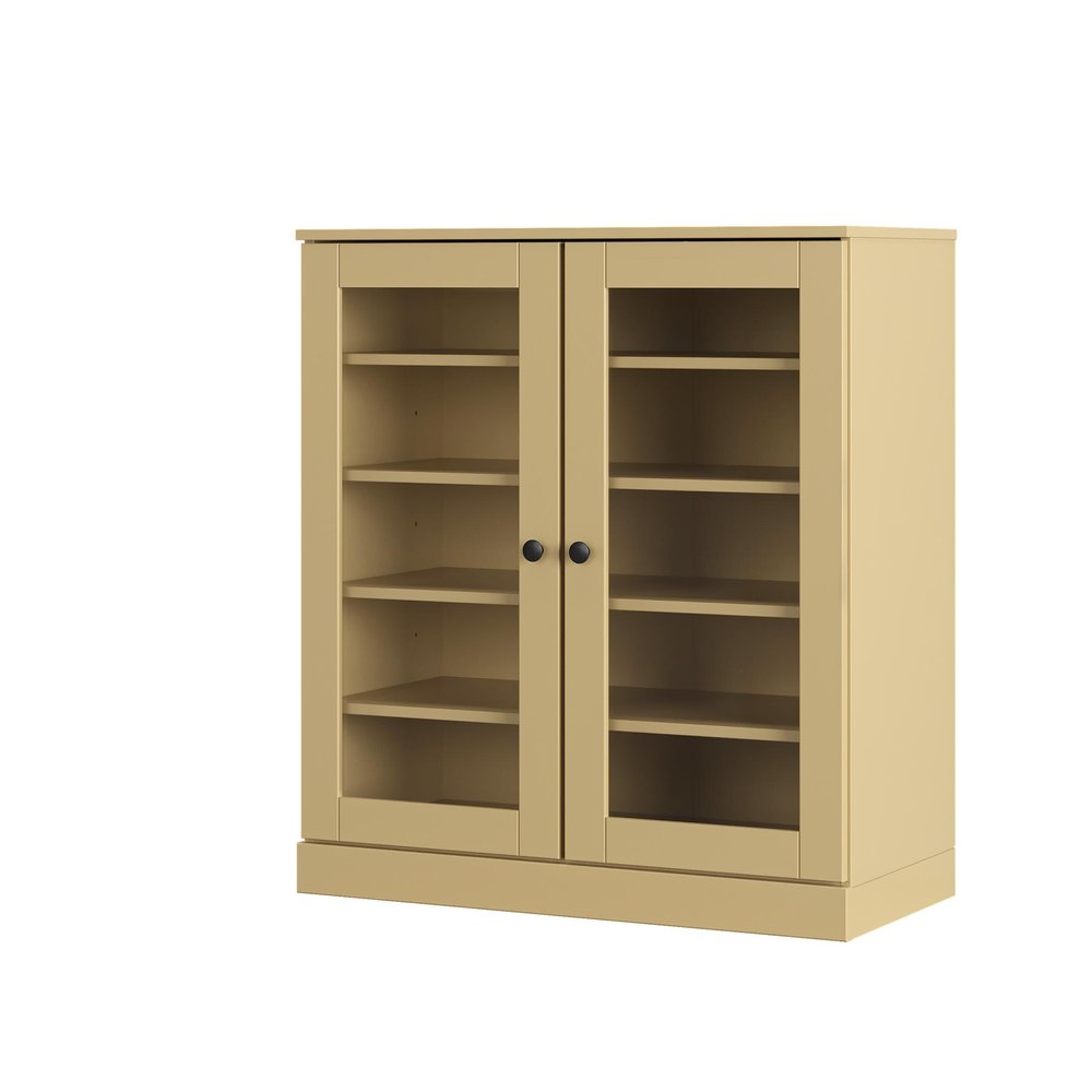 Yellow Twenty Pair Solid WoodShoe Storage Cabinet
