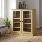 Yellow Twenty Pair Solid WoodShoe Storage Cabinet