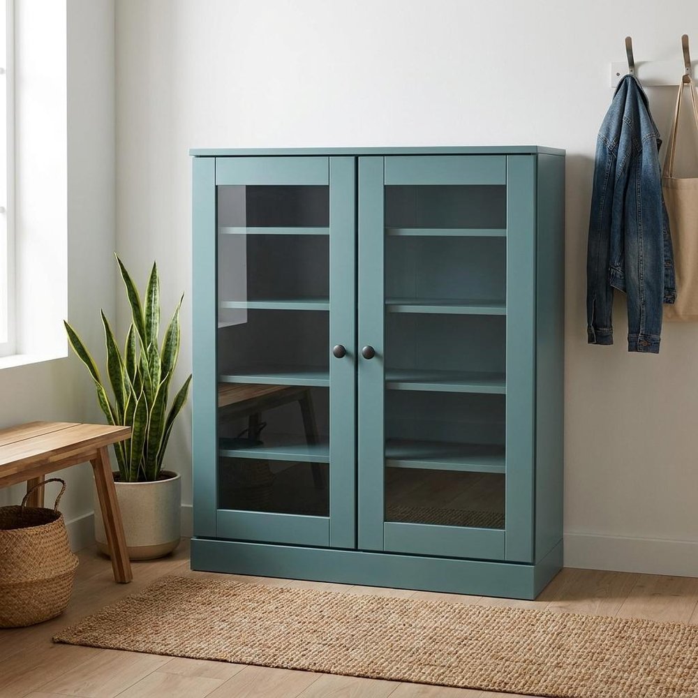 Aqua Twenty Pair Solid WoodShoe Storage Cabinet