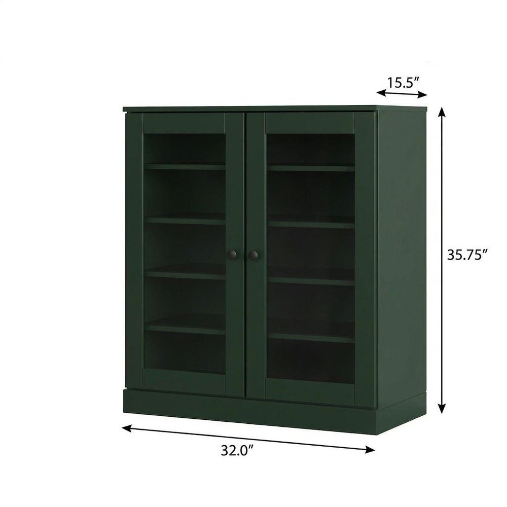 Green Twenty Pair Solid WoodShoe Storage Cabinet