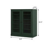 Green Twenty Pair Solid WoodShoe Storage Cabinet
