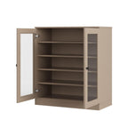 Beige Twenty Pair Solid WoodShoe Storage Cabinet