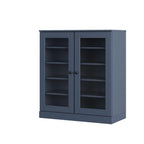 French Blue Twenty Pair Solid WoodShoe Storage Cabinet