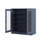 French Blue Twenty Pair Solid WoodShoe Storage Cabinet