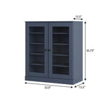 French Blue Twenty Pair Solid WoodShoe Storage Cabinet