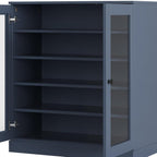 French Blue Twenty Pair Solid WoodShoe Storage Cabinet