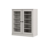 Off White Twenty Pair Solid WoodShoe Storage Cabinet