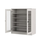 Off White Twenty Pair Solid WoodShoe Storage Cabinet