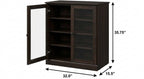 Espresso Twenty Pair Solid WoodShoe Storage Cabinet