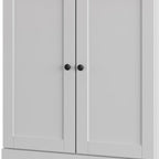 White Twenty Pair Solid WoodShoe Storage Cabinet