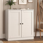 White Twenty Pair Solid WoodShoe Storage Cabinet
