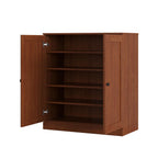 Coffee Twenty Pair Solid WoodShoe Storage Cabinet
